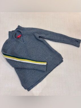 KRIMSON KLOVER Snowcat 1/4 Zip  (Groomer) in Blue/Grey with Stripes (XS)